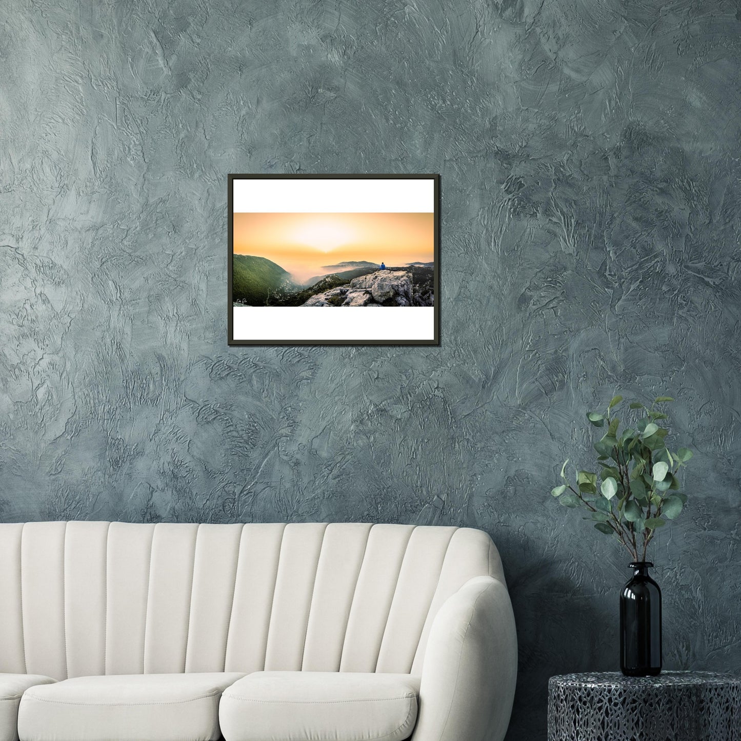 Keserwan Mountains Sunset-Lebanon Classic Semi-Glossy Paper Metal Framed Poster