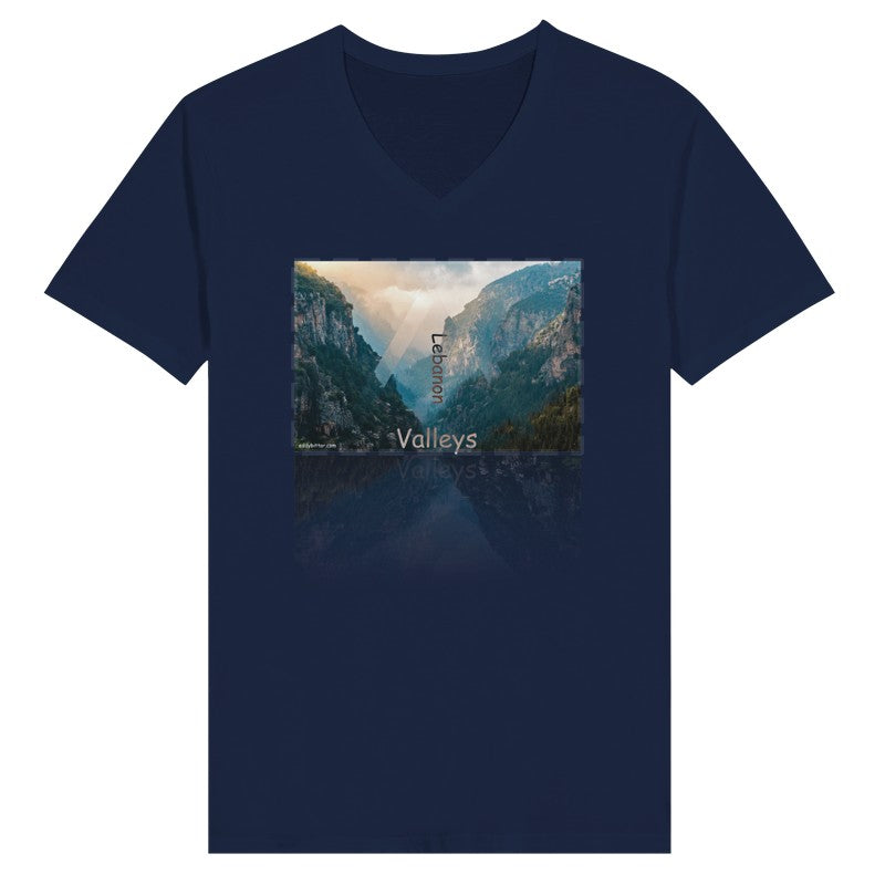 Kadicha Valley - Lebanon-  Woman Short Sleeve V-neck Premium T-shirt