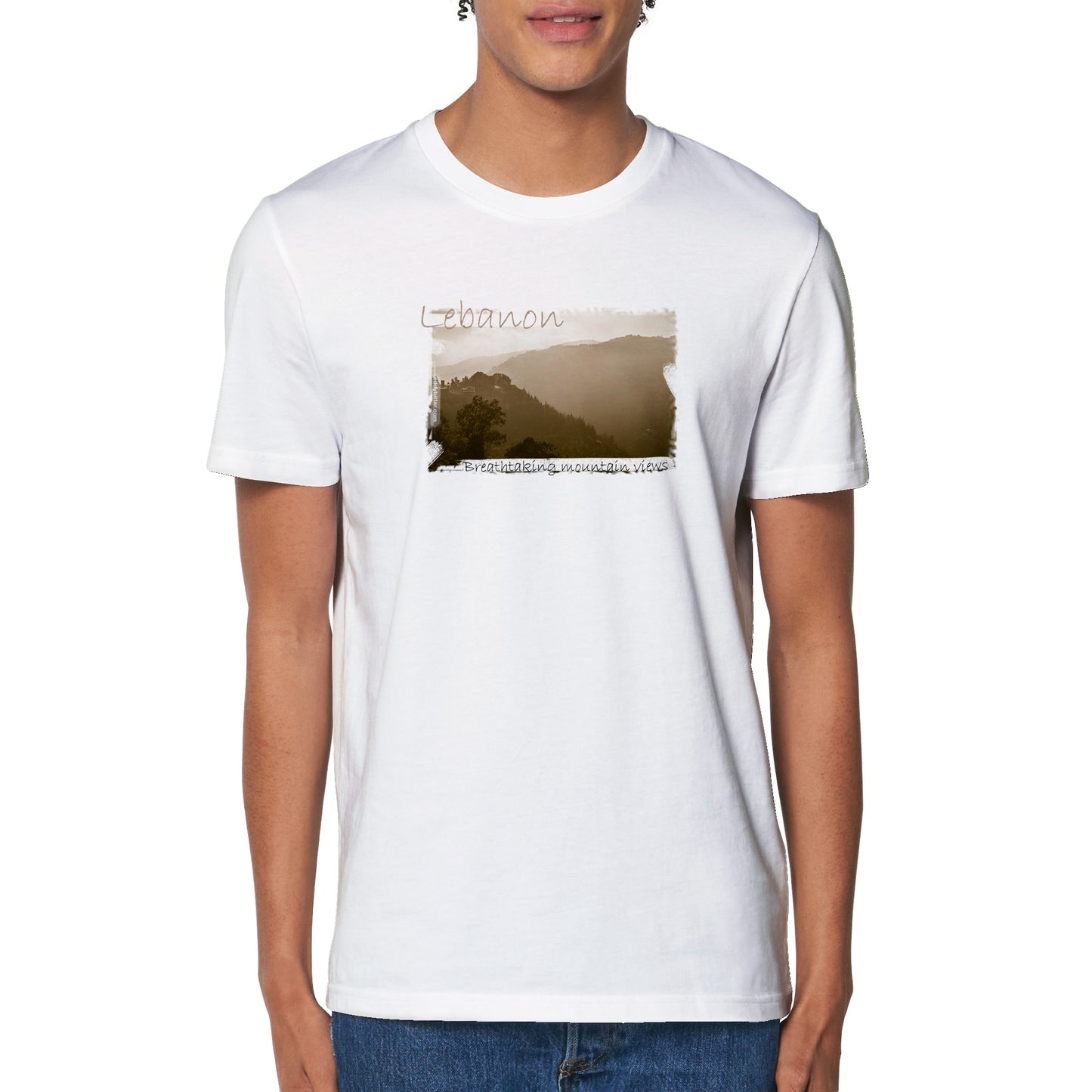 Beit El Dine Mountains Sunsets-Lebanon Organic Unisex Crewneck T-shirt