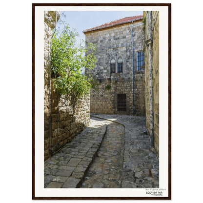 Deir El Qamar Old Road-lebanon Museum-Quality Matte Paper Wooden Framed Poster