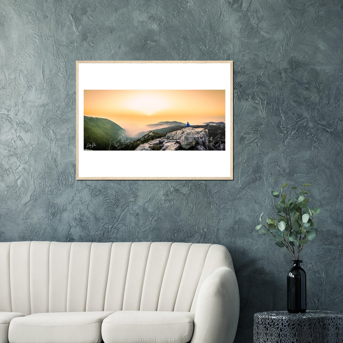 Keserwan Mountains Sunset-Lebanon-Classic Semi-Glossy Paper Wooden Framed Poster