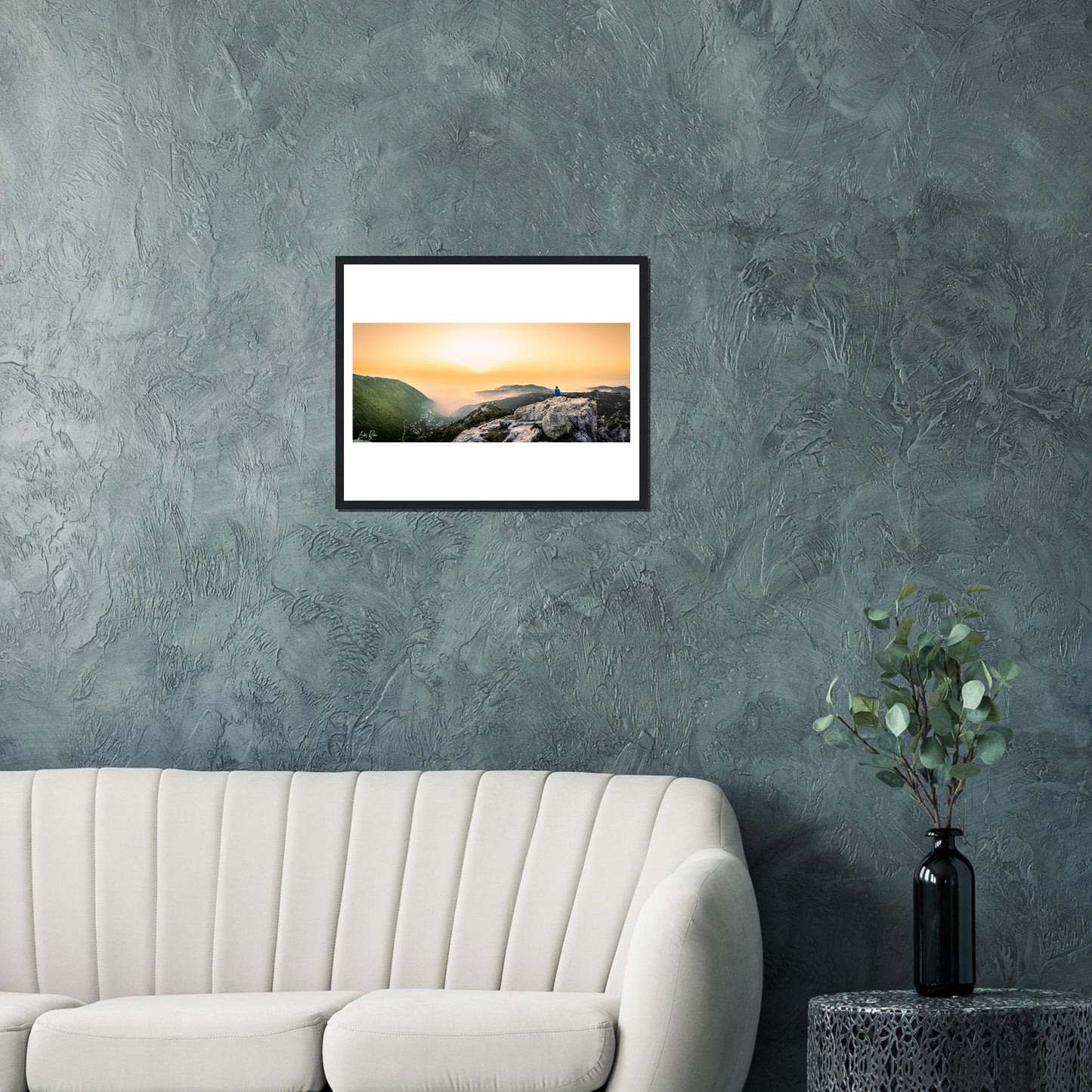 Keserwan Mountains Sunset-Lebanon-Classic Semi-Glossy Paper Wooden Framed Poster