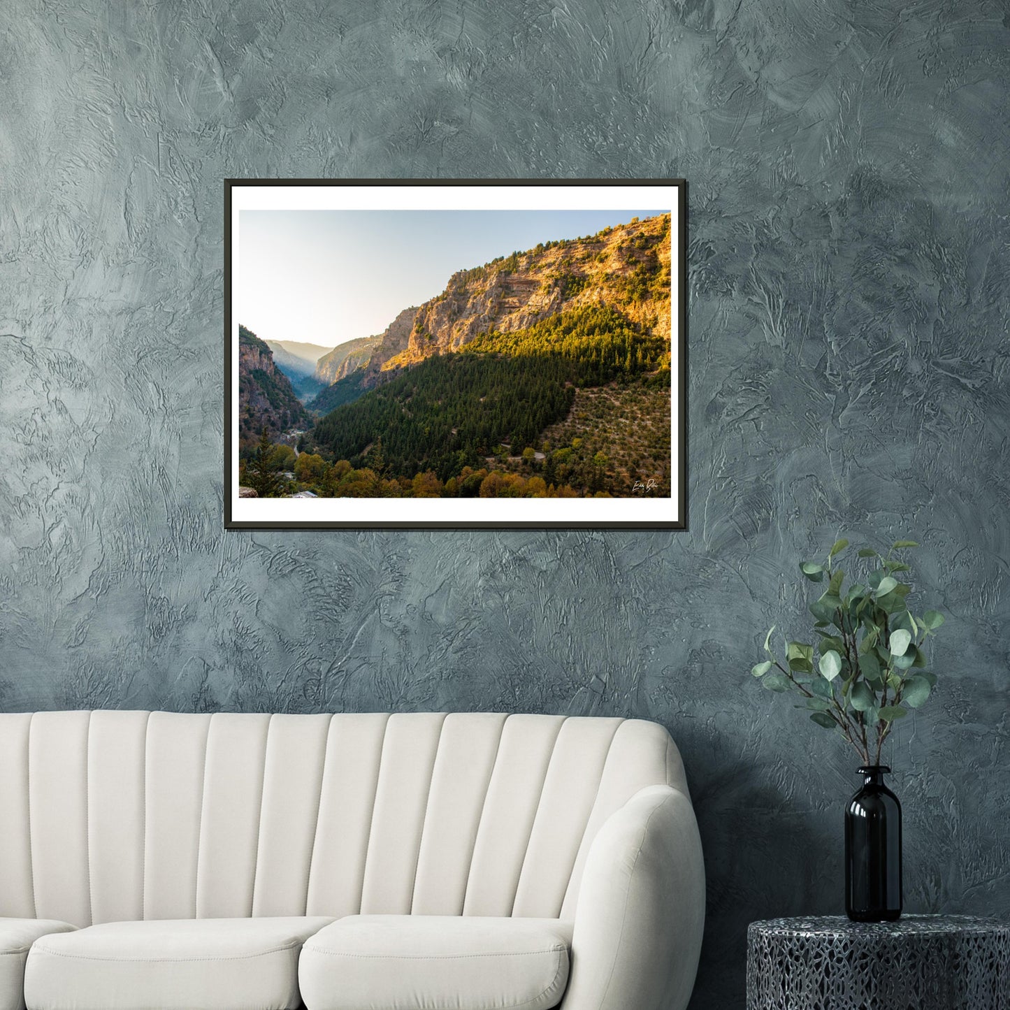 Kadicha Valley-Lebanon Classic Semi-Glossy Paper Metal Framed Poster