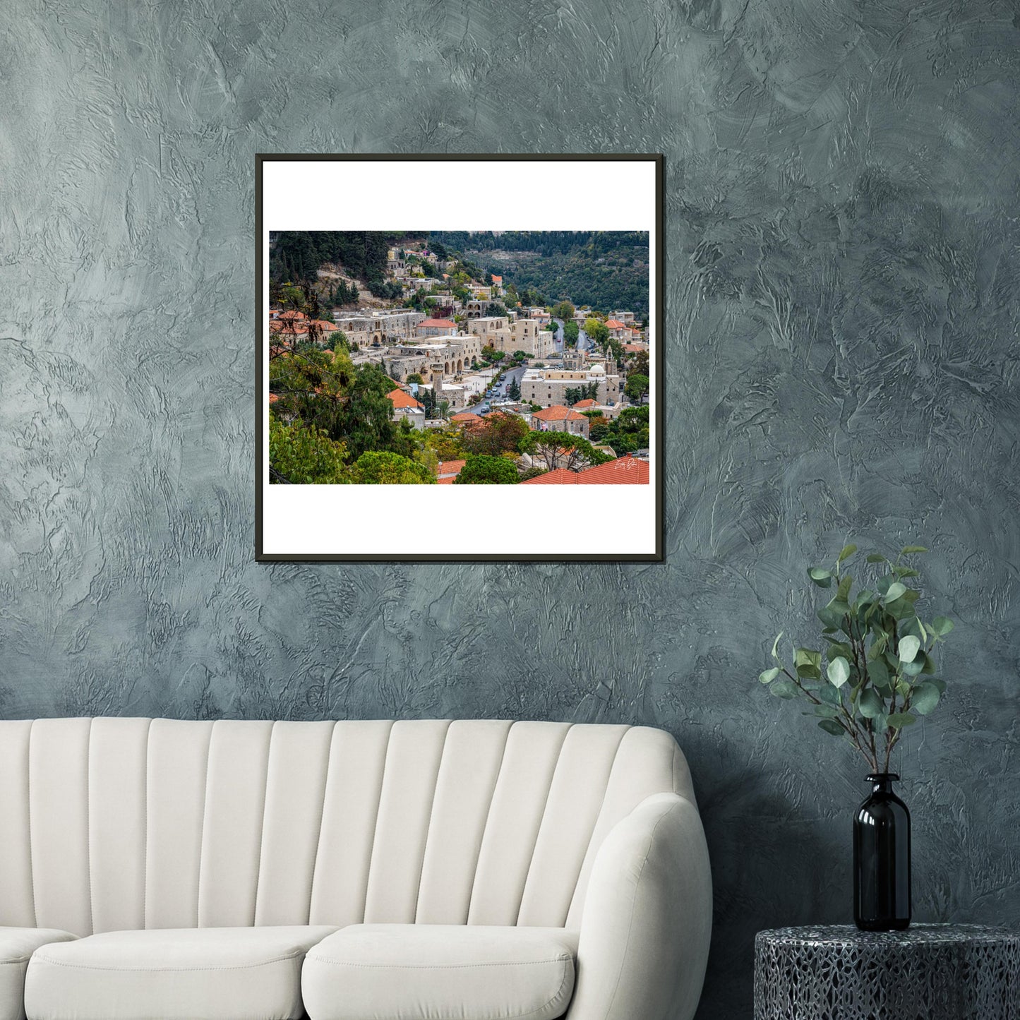 Deir EL Qamar-Lebanon Classic Semi-Glossy Paper Metal Framed Poster