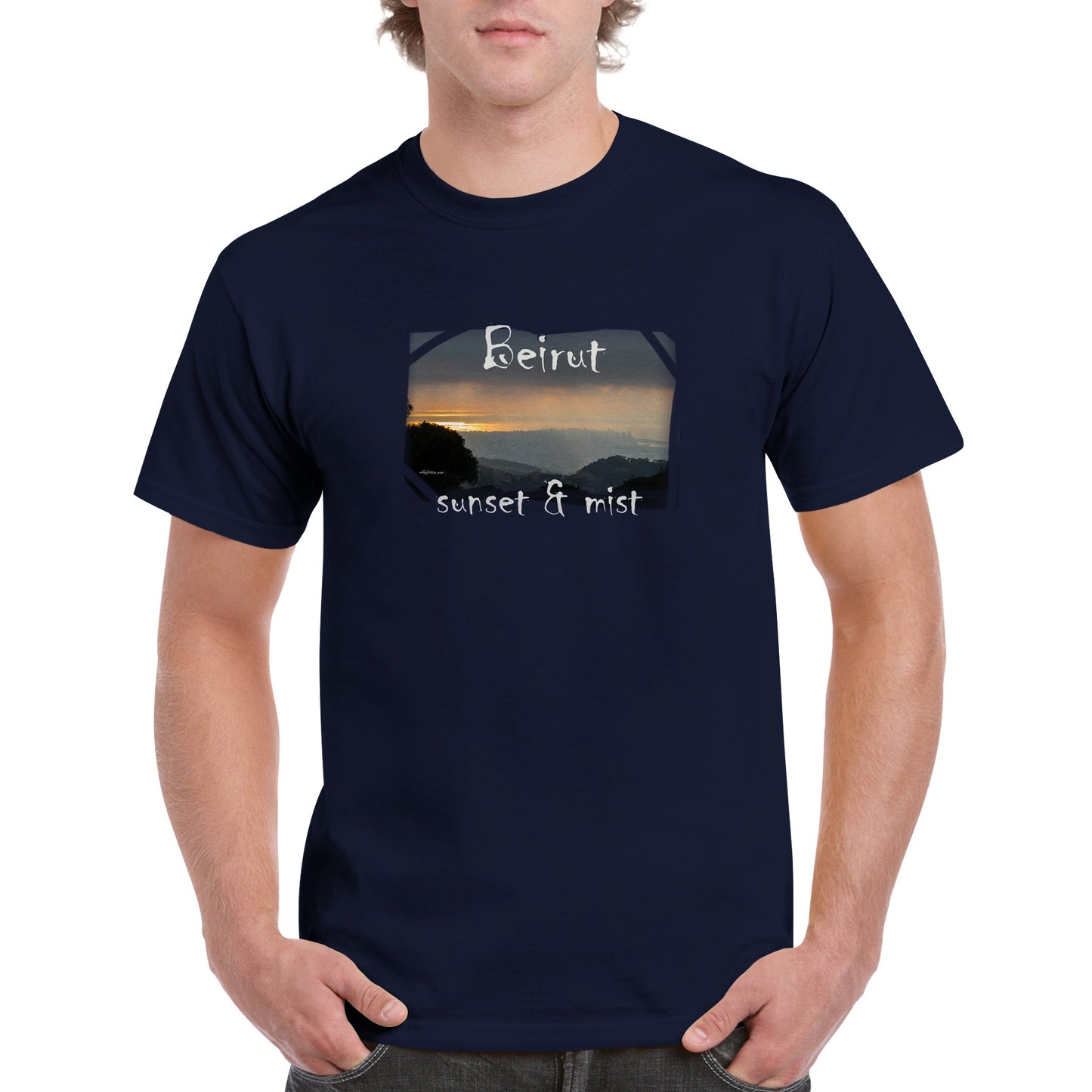 Beirut Sunset and mist-Lebanon- Unisex Premium T-shirt