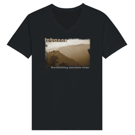 Beit El Dine Sunset- Lebanon-  Woman Short Sleeve V-neck Premium T-shirt