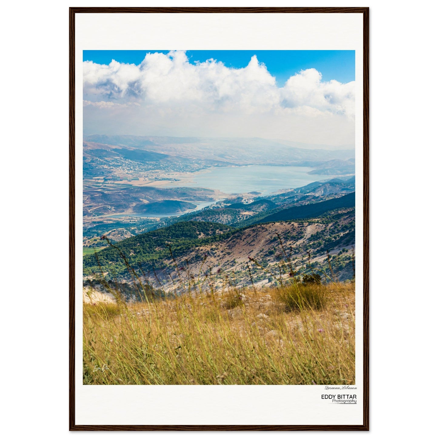 Qaraoun Lake-lebanon Museum-Quality Matte Paper Wooden Framed Poster