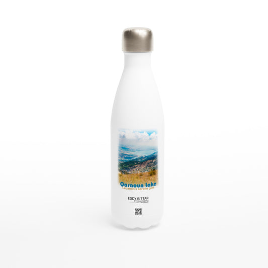 Qaraoun Lake-Lebanon-White 17oz Stainless Steel Water Bottle