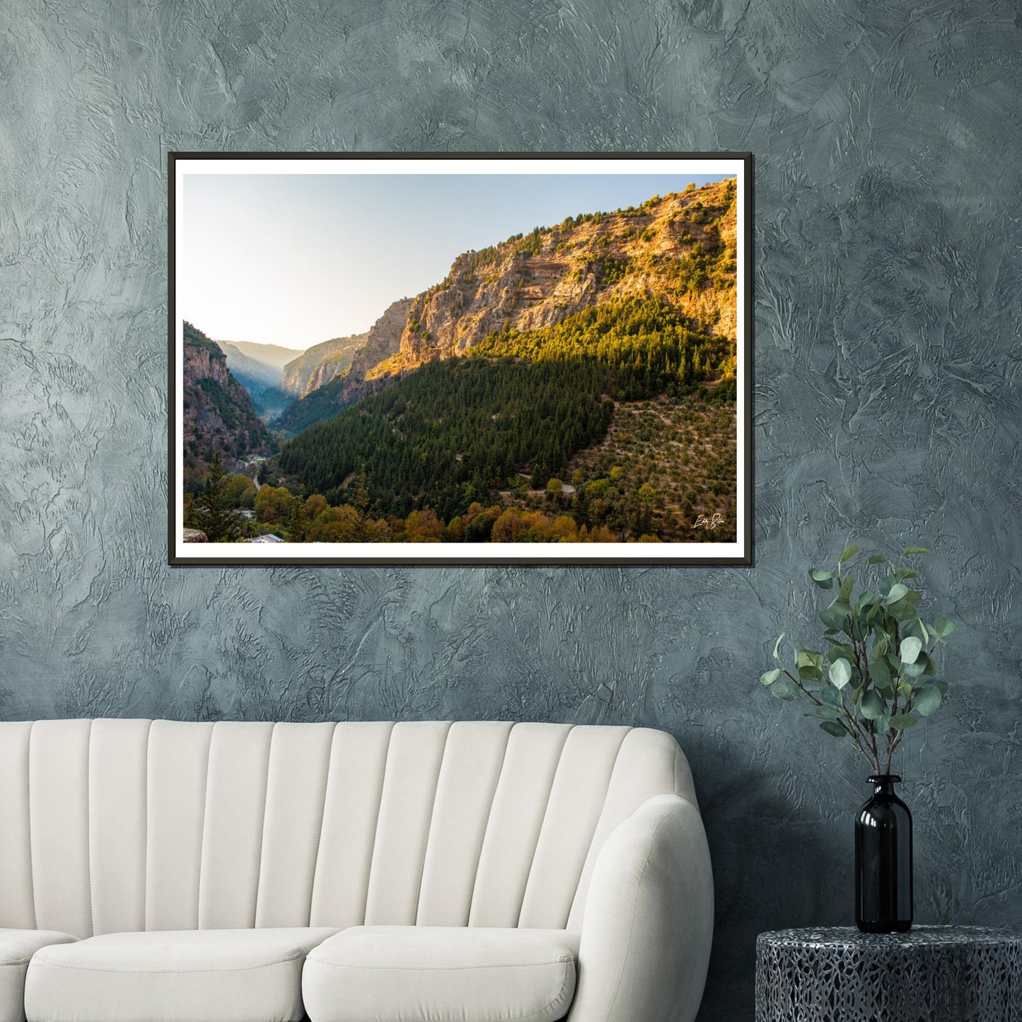 Kadicha Valley-Lebanon Classic Semi-Glossy Paper Metal Framed Poster