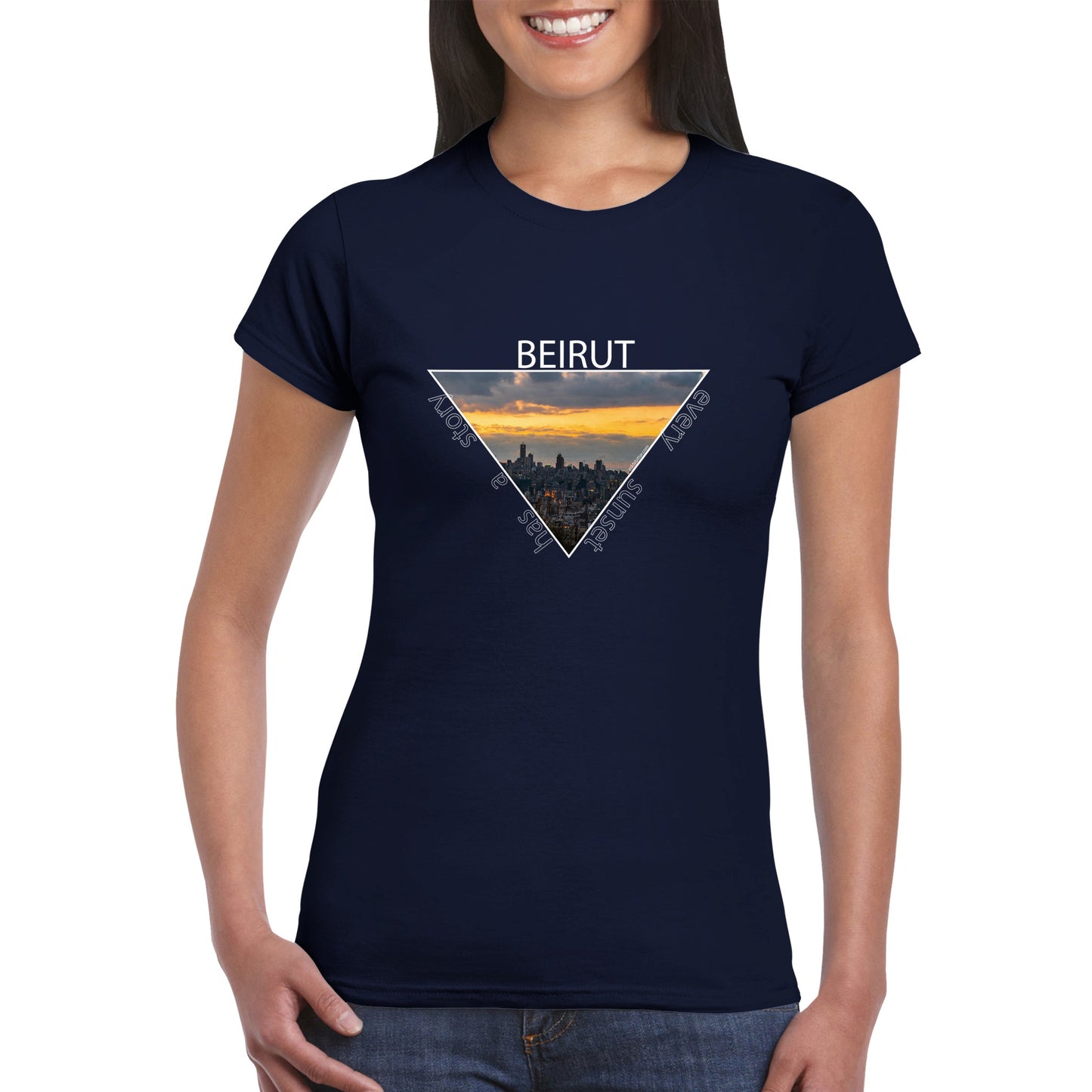 Beirut Sunset-Lebanon-Classic Womens Crewneck T-shirt