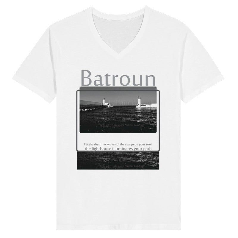 Batroun Light House - Lebanon-  Woman Short Sleeve V-neck Premium T-shirt