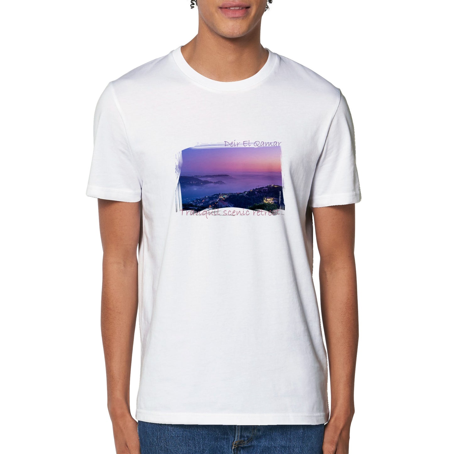 Deir El Qamar Sunset-Lebanon Organic Unisex Crewneck T-shirt