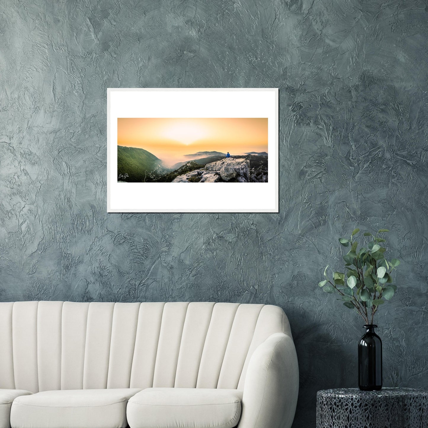 Keserwan Mountains Sunset-Lebanon-Classic Semi-Glossy Paper Wooden Framed Poster