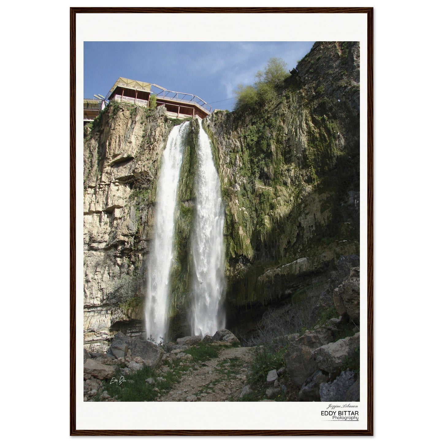 Jezzine Waterfall-lebanon Museum-Quality Matte Paper Wooden Framed Poster