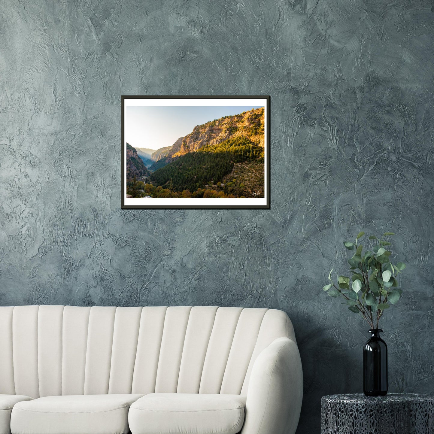 Kadicha Valley-Lebanon Classic Semi-Glossy Paper Metal Framed Poster