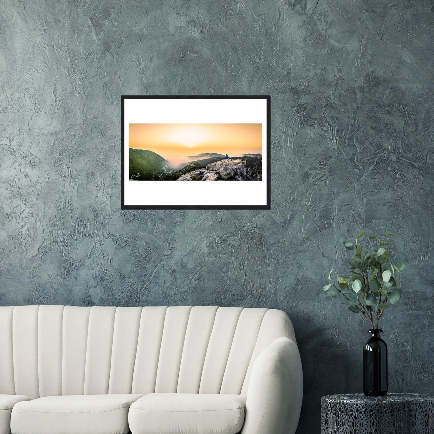 Keserwan Mountains Sunset-Lebanon-Classic Semi-Glossy Paper Wooden Framed Poster