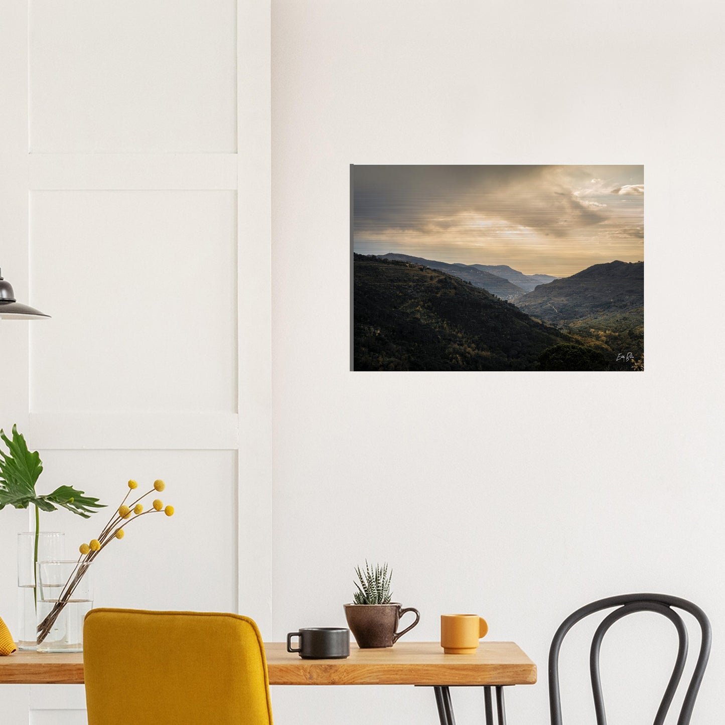 Chouf Sunset-Lebanon-Brushed Aluminum Print