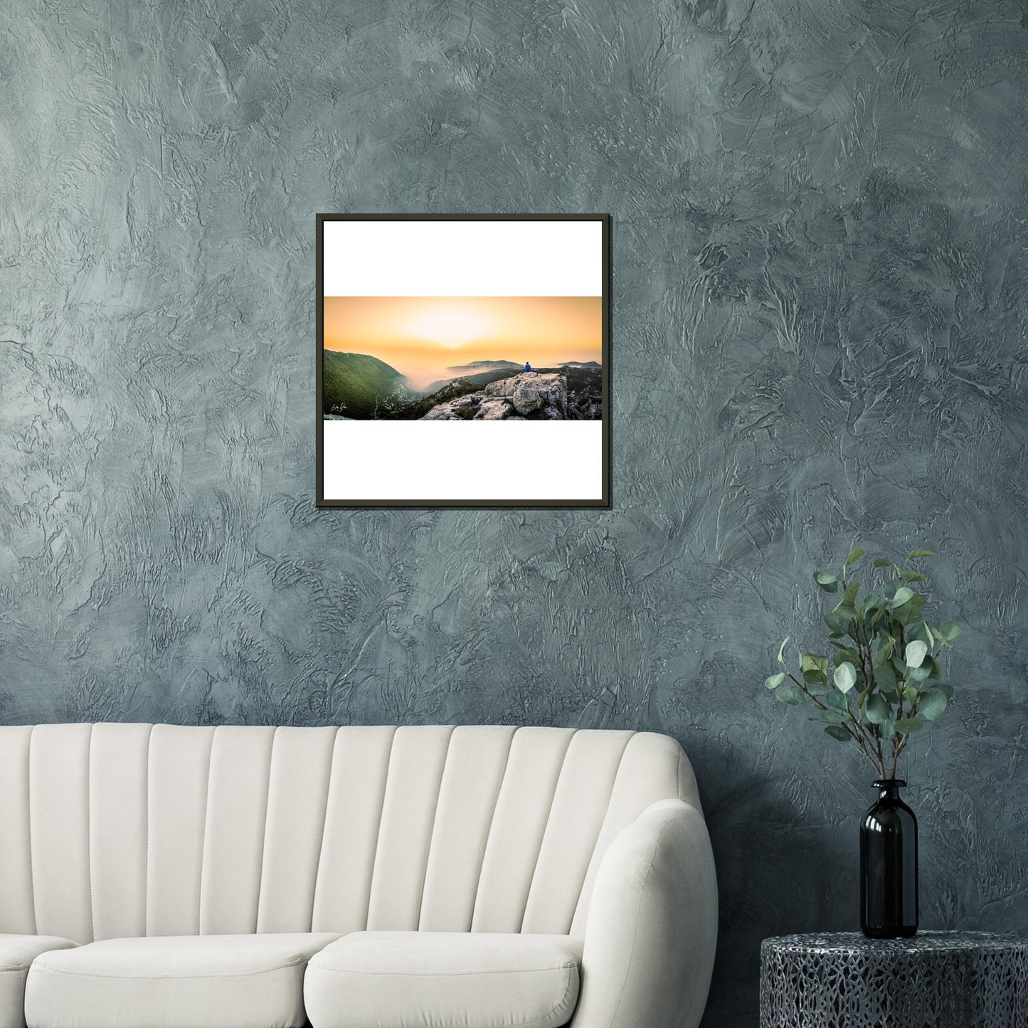 Keserwan Mountains Sunset-Lebanon Classic Semi-Glossy Paper Metal Framed Poster