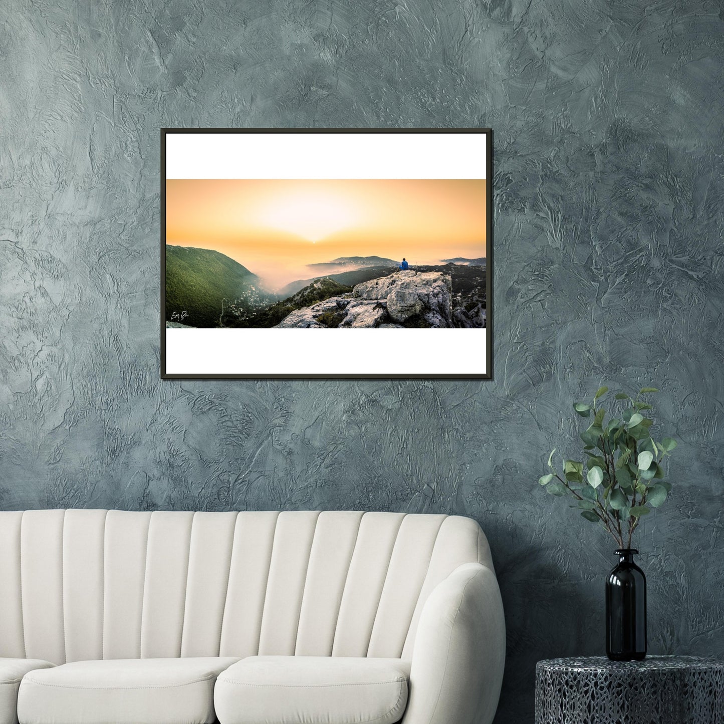 Keserwan Mountains Sunset-Lebanon Classic Semi-Glossy Paper Metal Framed Poster