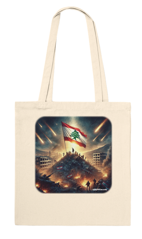 Lebanese Flag On Hill -Premium Tote Bag