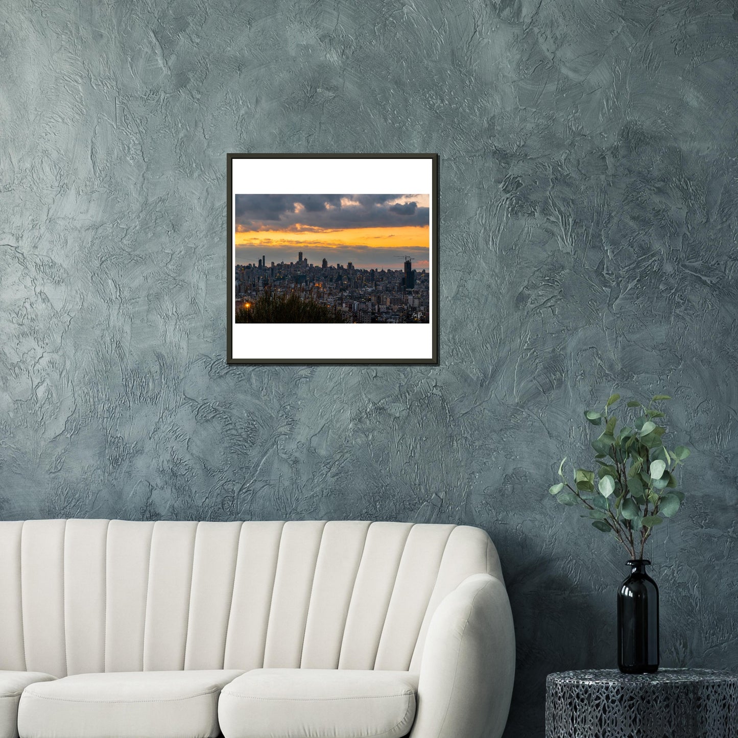 Beirut Sunset-Lebanon Classic Semi-Glossy Paper Metal Framed Poster