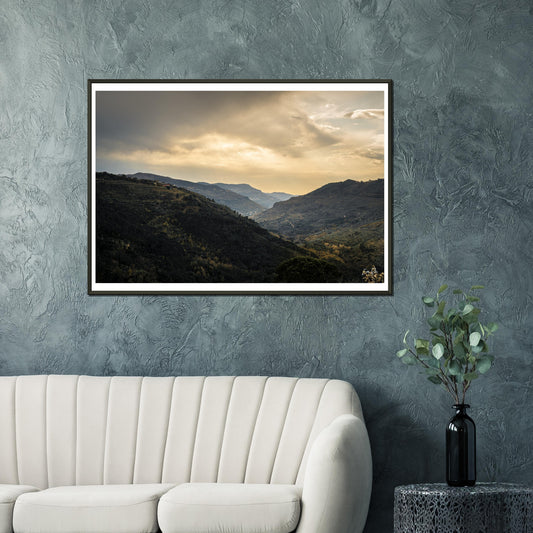 Chouf Mountains Sunset-Lebanon Classic Semi-Glossy Paper Metal Framed Poster