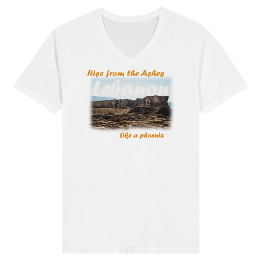 Batroun Rise From the Ashes - Lebanon-  Woman Short Sleeve V-neck Premium T-shirt