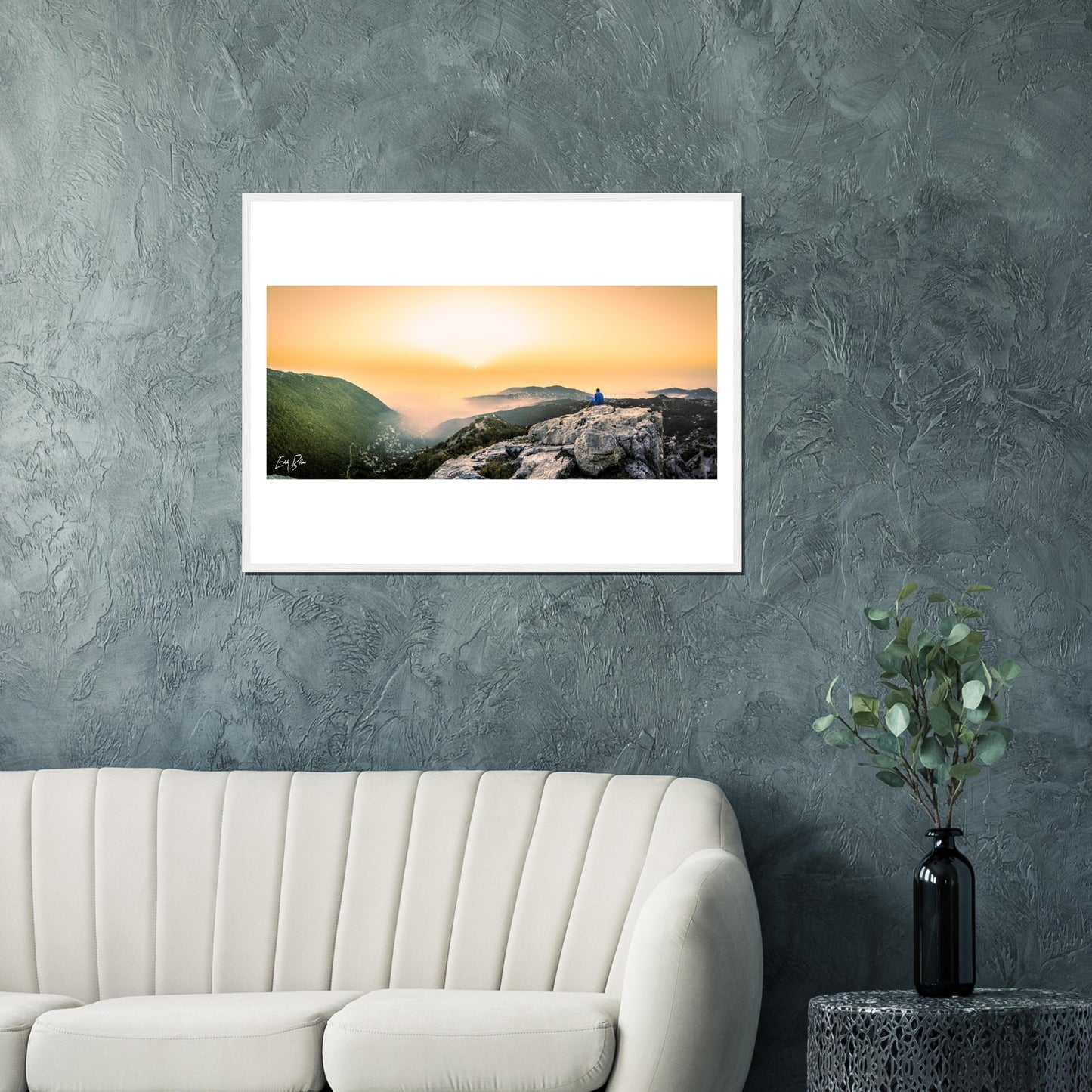 Keserwan Mountains Sunset-Lebanon-Classic Semi-Glossy Paper Wooden Framed Poster