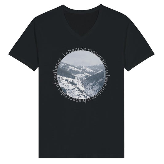 Barouk Mountains - Lebanon-  Woman Short Sleeve V-neck Premium T-shirt