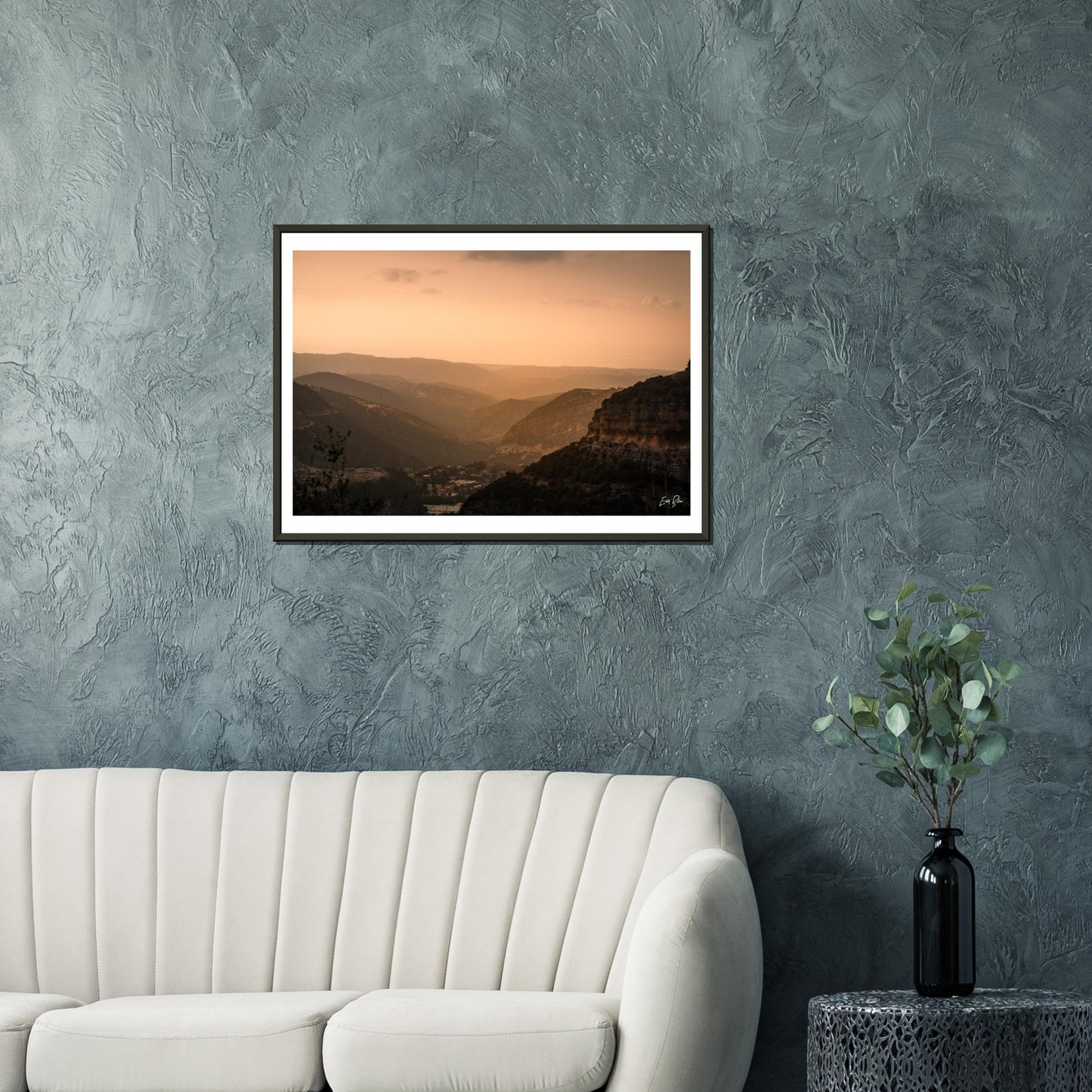 Batroun Mountains Sunset-Lebanon Classic Semi-Glossy Paper Metal Framed Poster