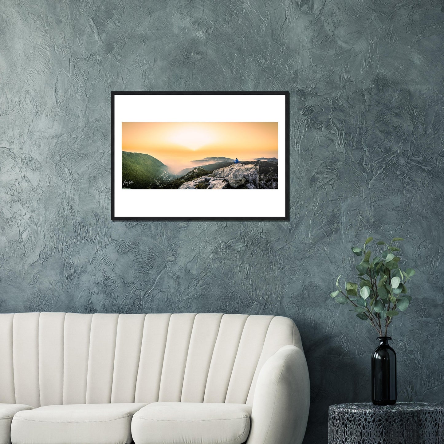 Keserwan Mountains Sunset-Lebanon-Classic Semi-Glossy Paper Wooden Framed Poster