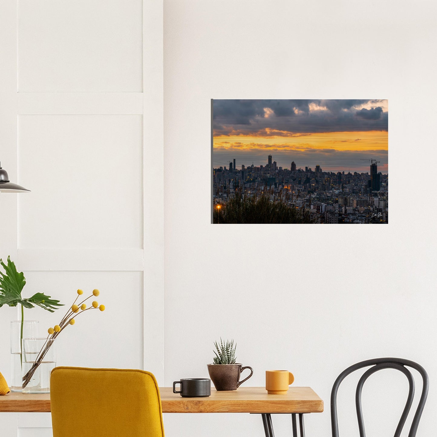 Beirut Sunset-Lebanon-Brushed Aluminum Print