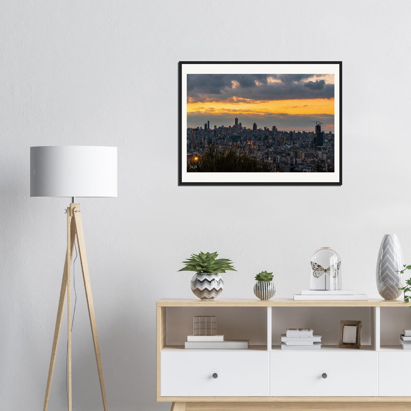 Beirut Sunset-Lebanon Museum-Quality Matte Paper Wooden Framed Poster