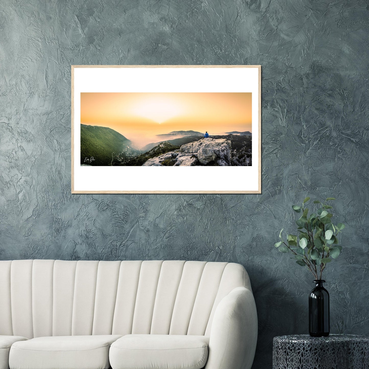 Keserwan Mountains Sunset-Lebanon-Classic Semi-Glossy Paper Wooden Framed Poster