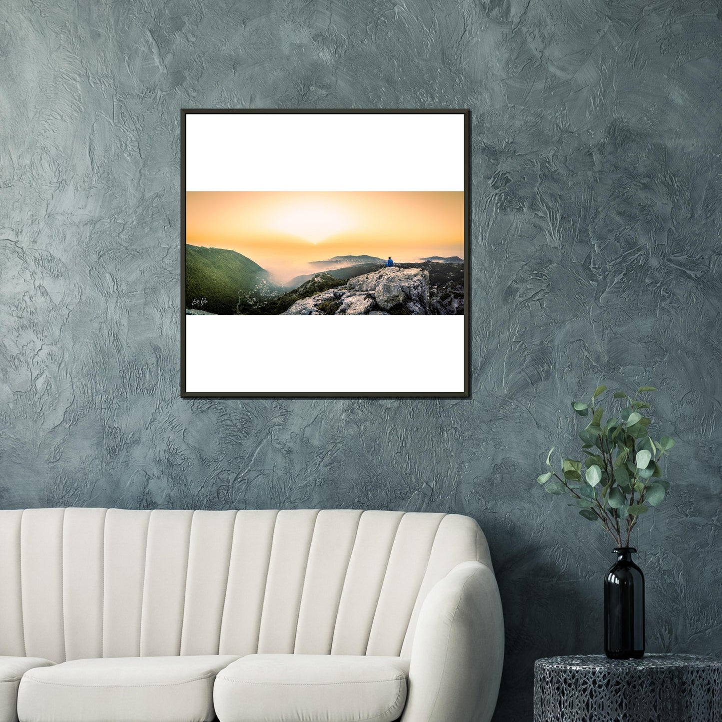 Keserwan Mountains Sunset-Lebanon Classic Semi-Glossy Paper Metal Framed Poster