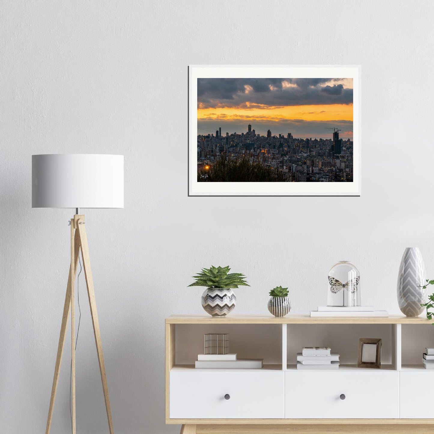 Beirut Sunset-Lebanon Museum-Quality Matte Paper Wooden Framed Poster