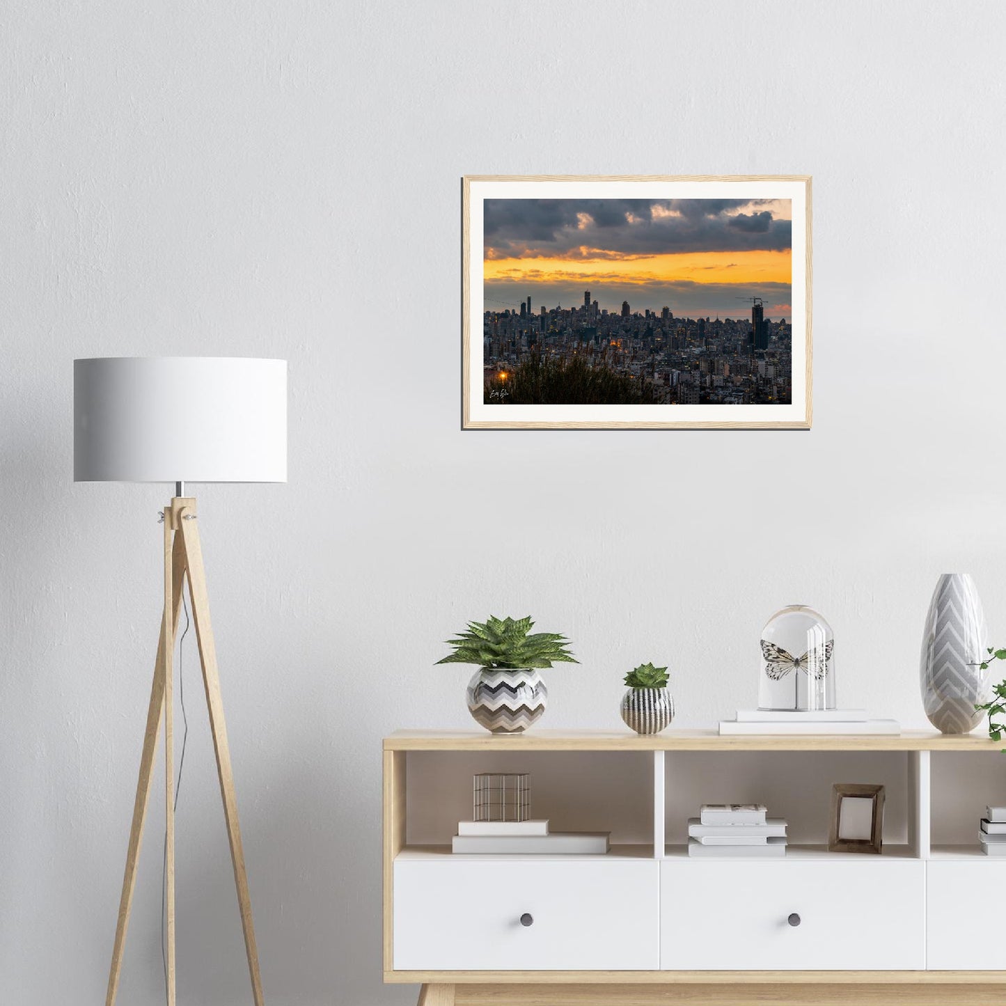 Beirut Sunset-Lebanon Museum-Quality Matte Paper Wooden Framed Poster