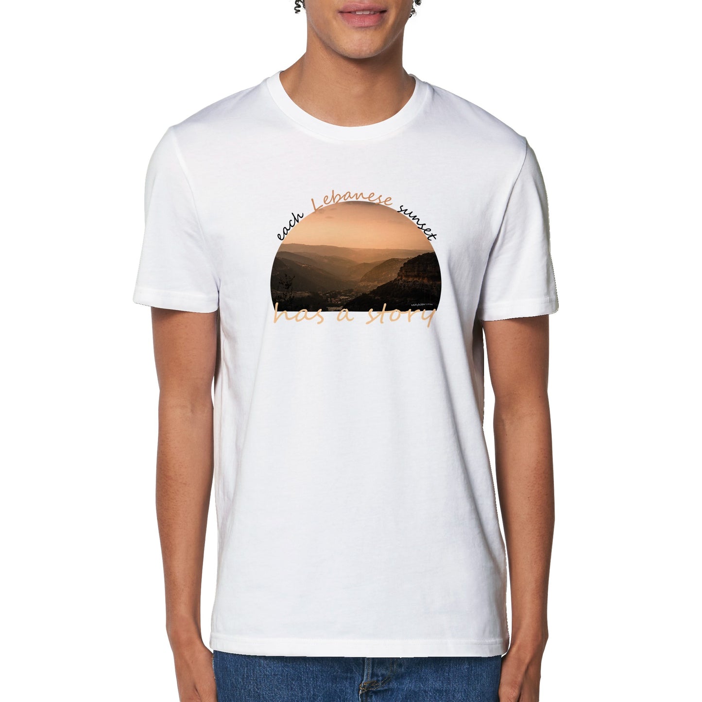 Batroun Mountains Sunsets-Lebanon Organic Unisex Crewneck T-shirt