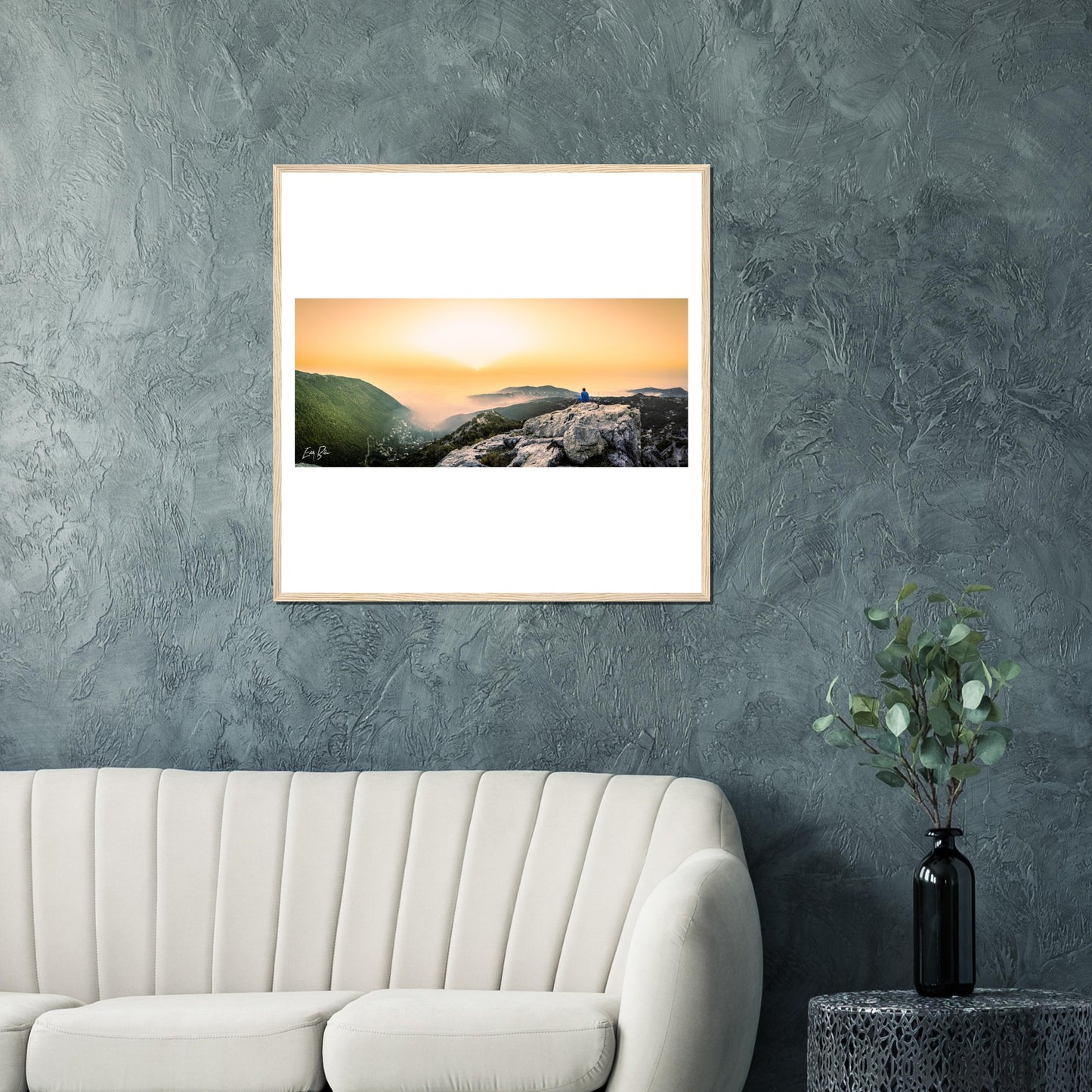 Keserwan Mountains Sunset-Lebanon-Classic Semi-Glossy Paper Wooden Framed Poster