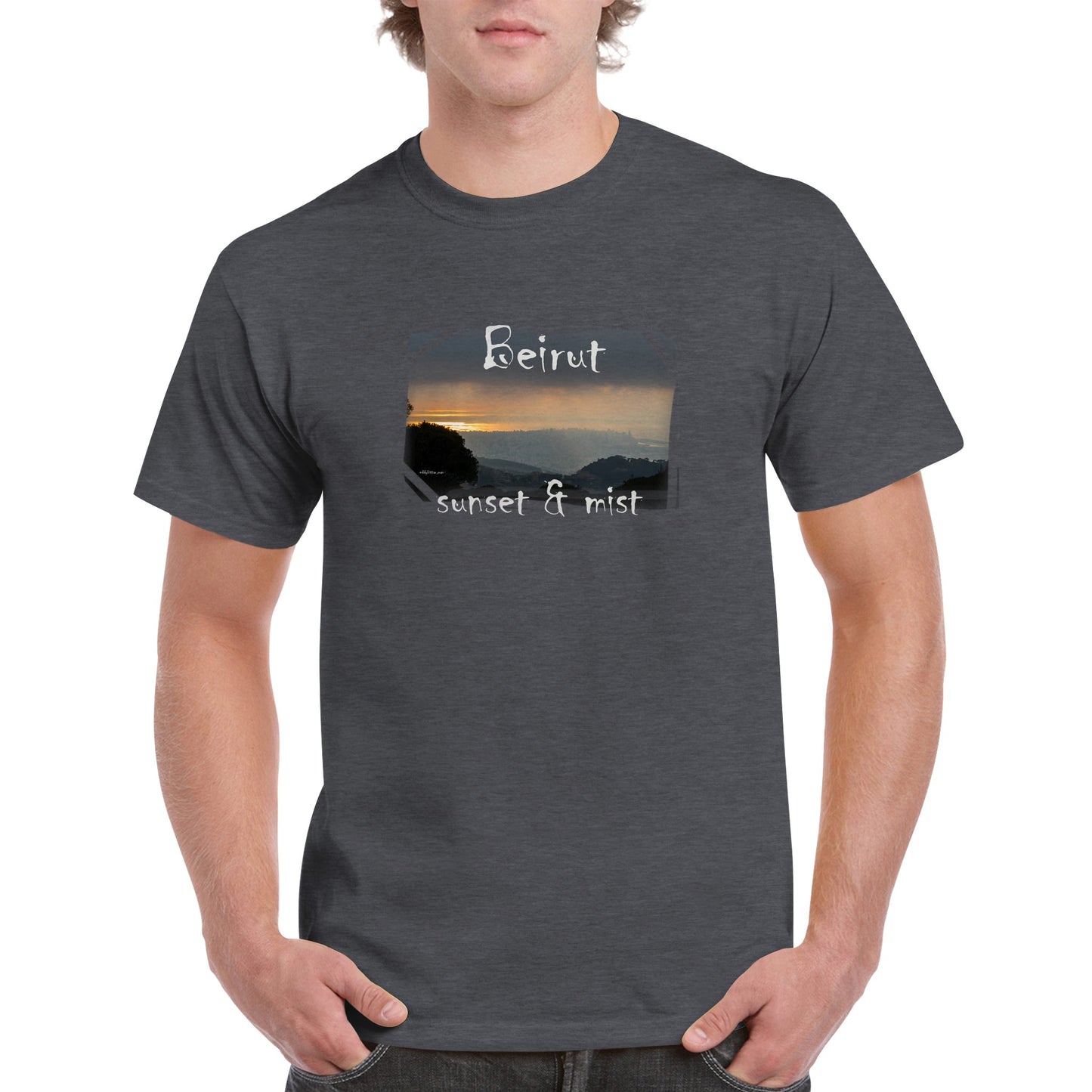 Beirut Sunset and mist-Lebanon- Unisex Premium T-shirt