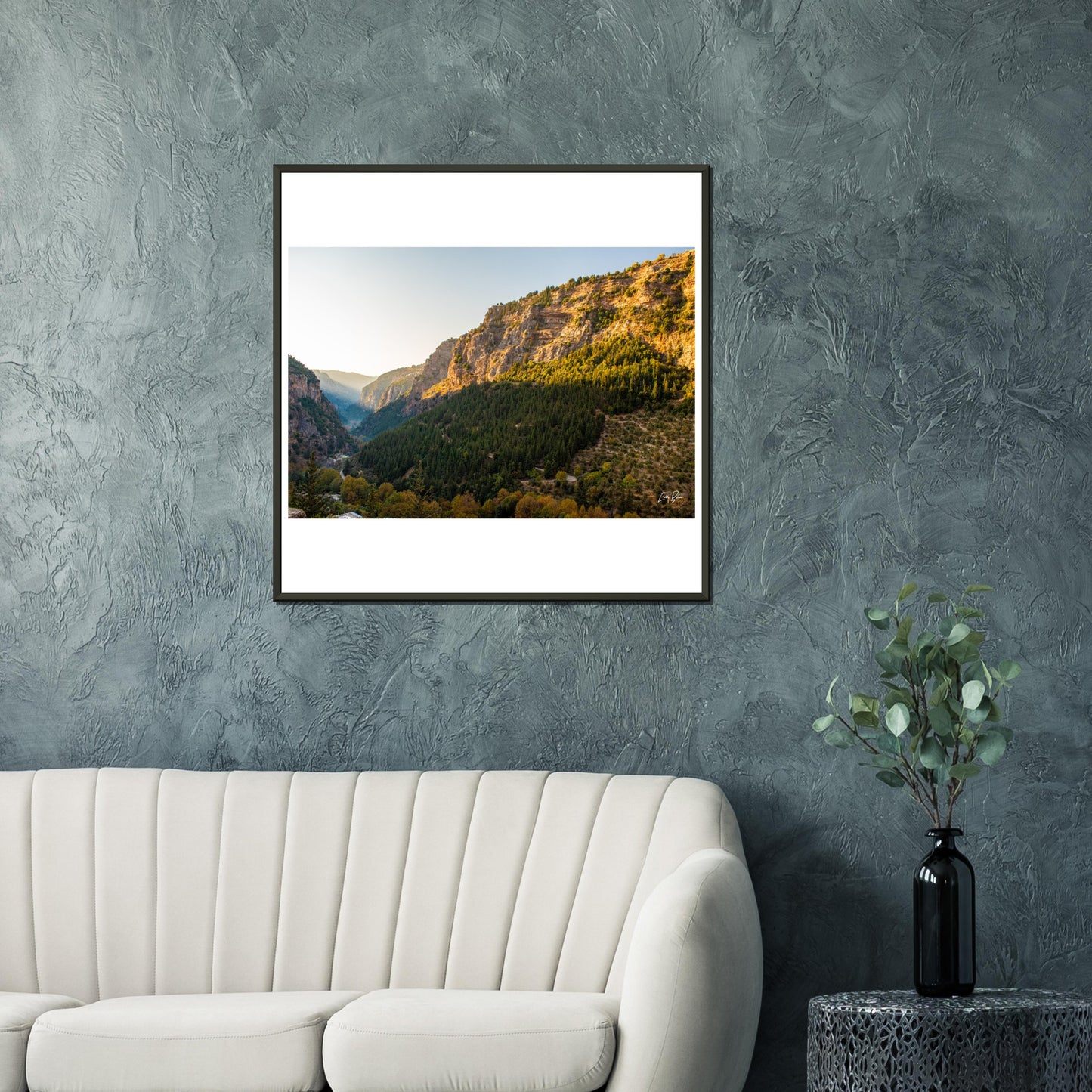 Kadicha Valley-Lebanon Classic Semi-Glossy Paper Metal Framed Poster