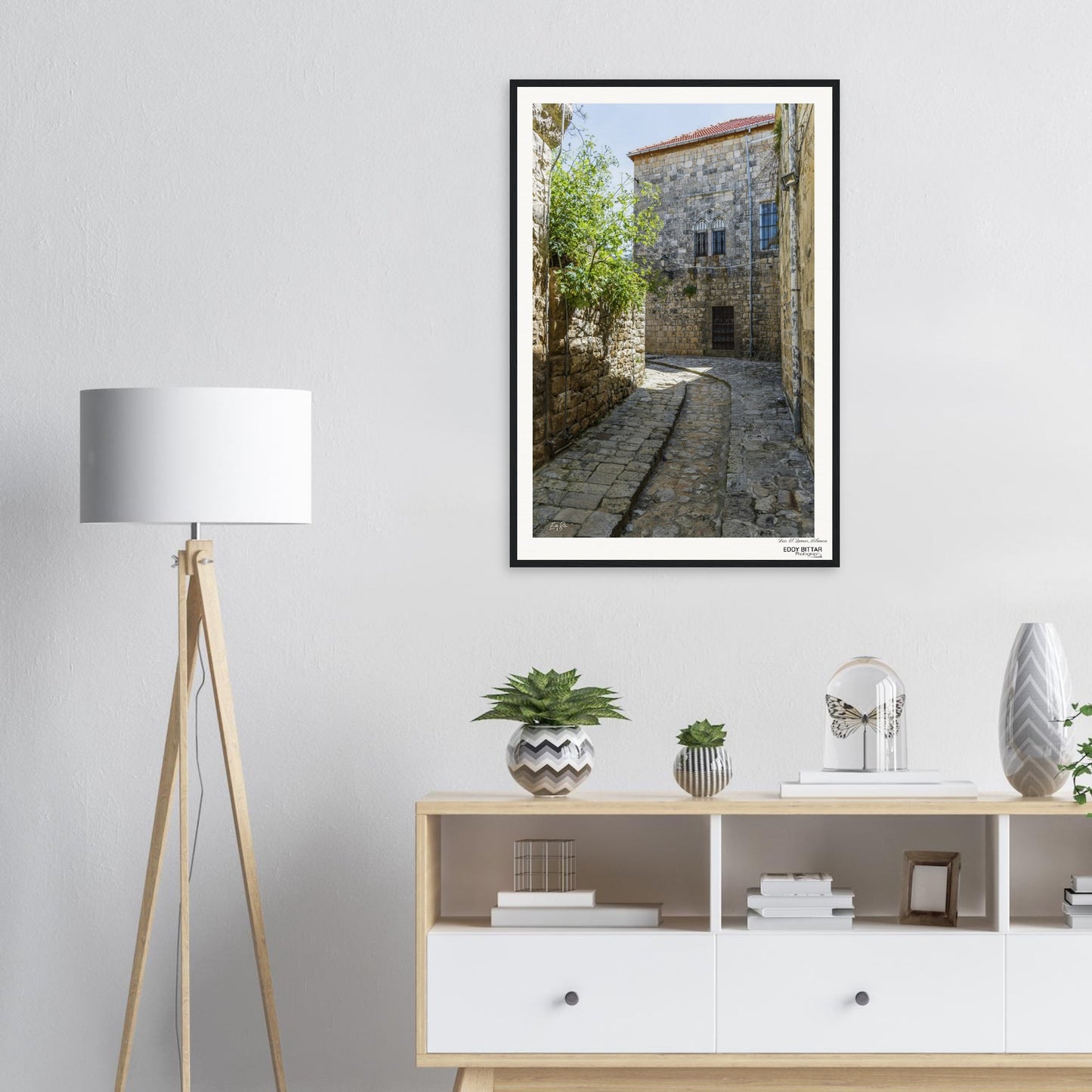 Deir El Qamar Old Road-lebanon Museum-Quality Matte Paper Wooden Framed Poster