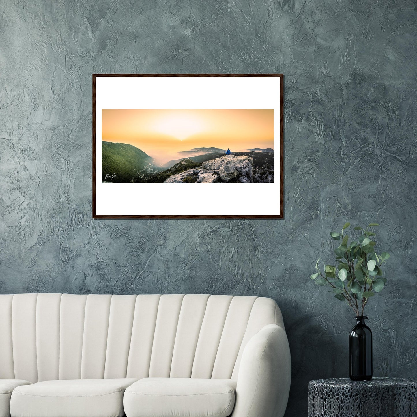 Keserwan Mountains Sunset-Lebanon-Classic Semi-Glossy Paper Wooden Framed Poster