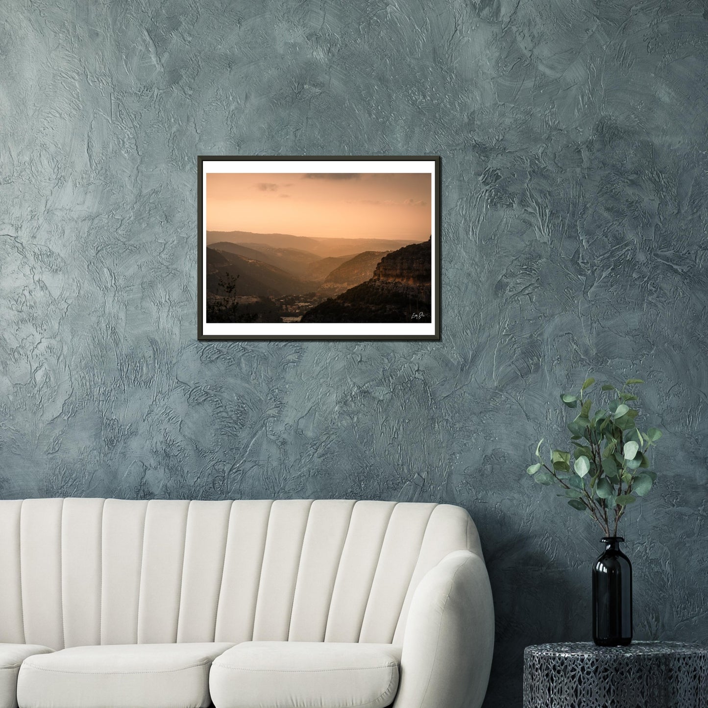 Batroun Mountains Sunset-Lebanon Classic Semi-Glossy Paper Metal Framed Poster