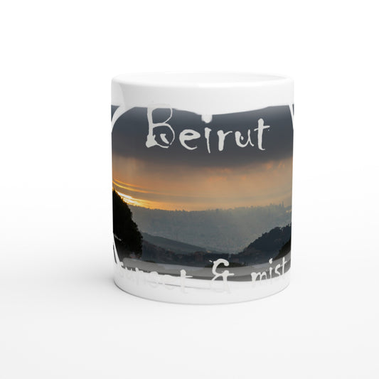 Beirut Sunset and Mist Lebanon White 11oz Ceramic Mug