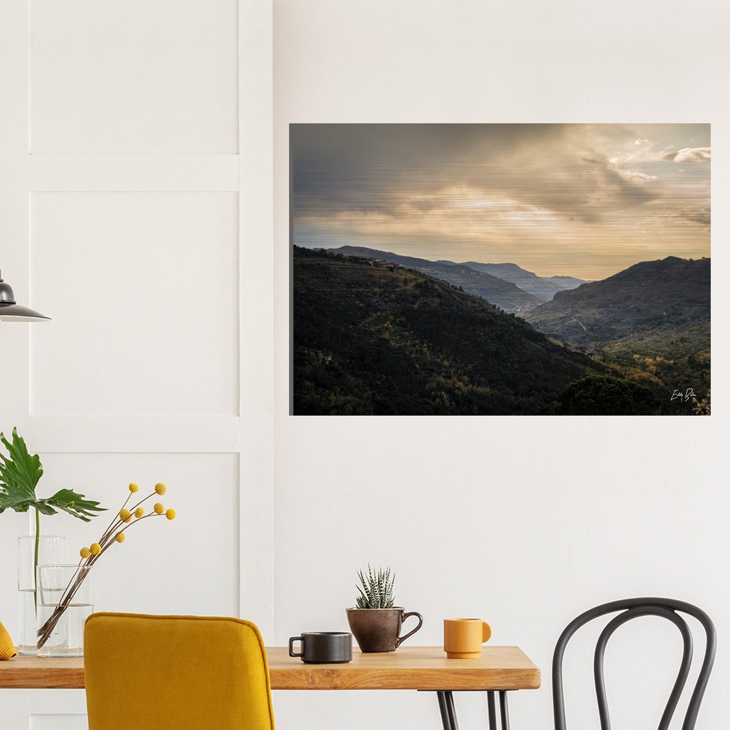 Chouf Sunset-Lebanon-Brushed Aluminum Print