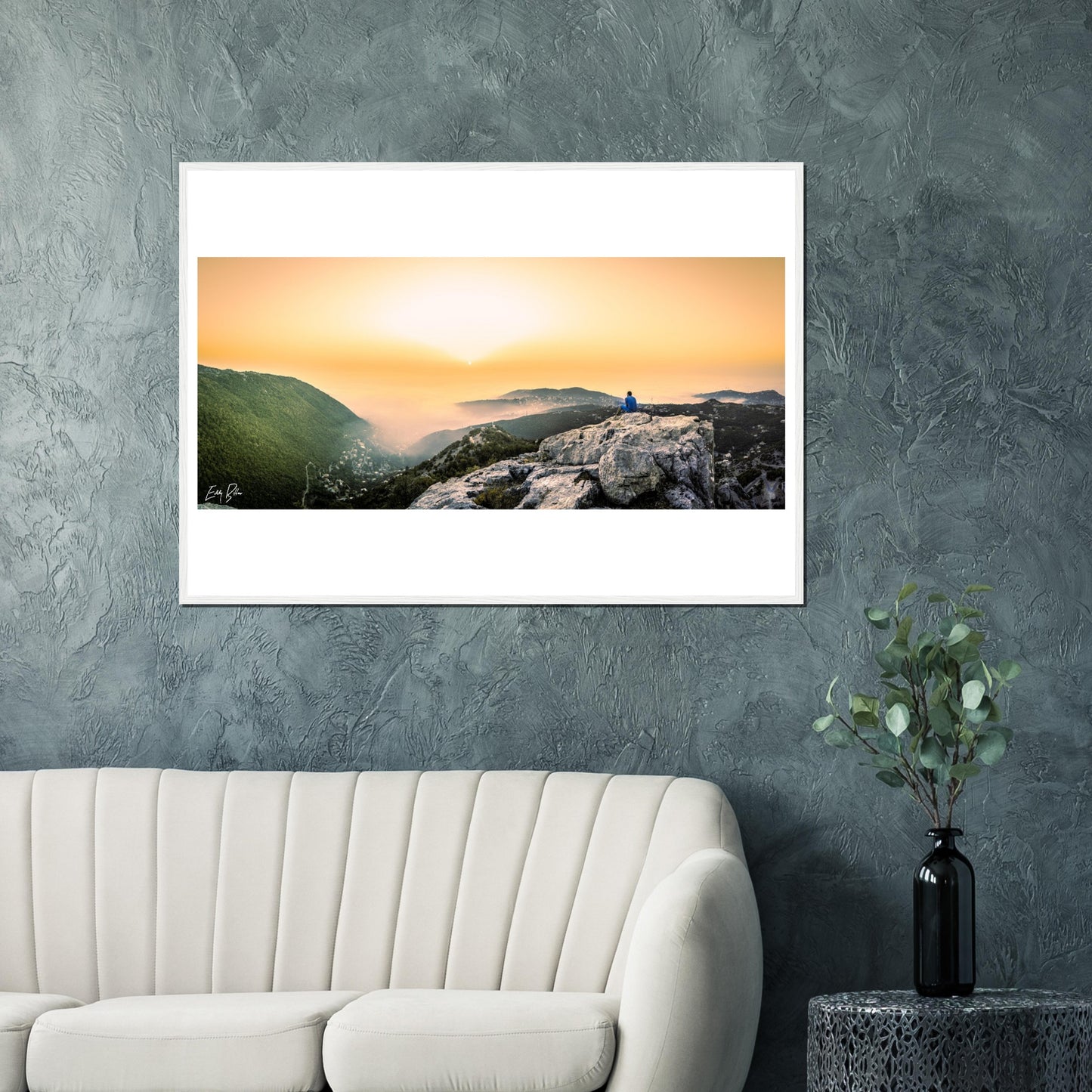 Keserwan Mountains Sunset-Lebanon-Classic Semi-Glossy Paper Wooden Framed Poster