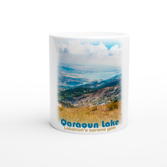 Qaraoun Lake Lebanon White 11oz Ceramic Mug