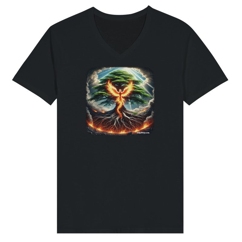 Phoenix Rising Lebanese  Design Woman Short Sleeve V-neck Premium T-shirt