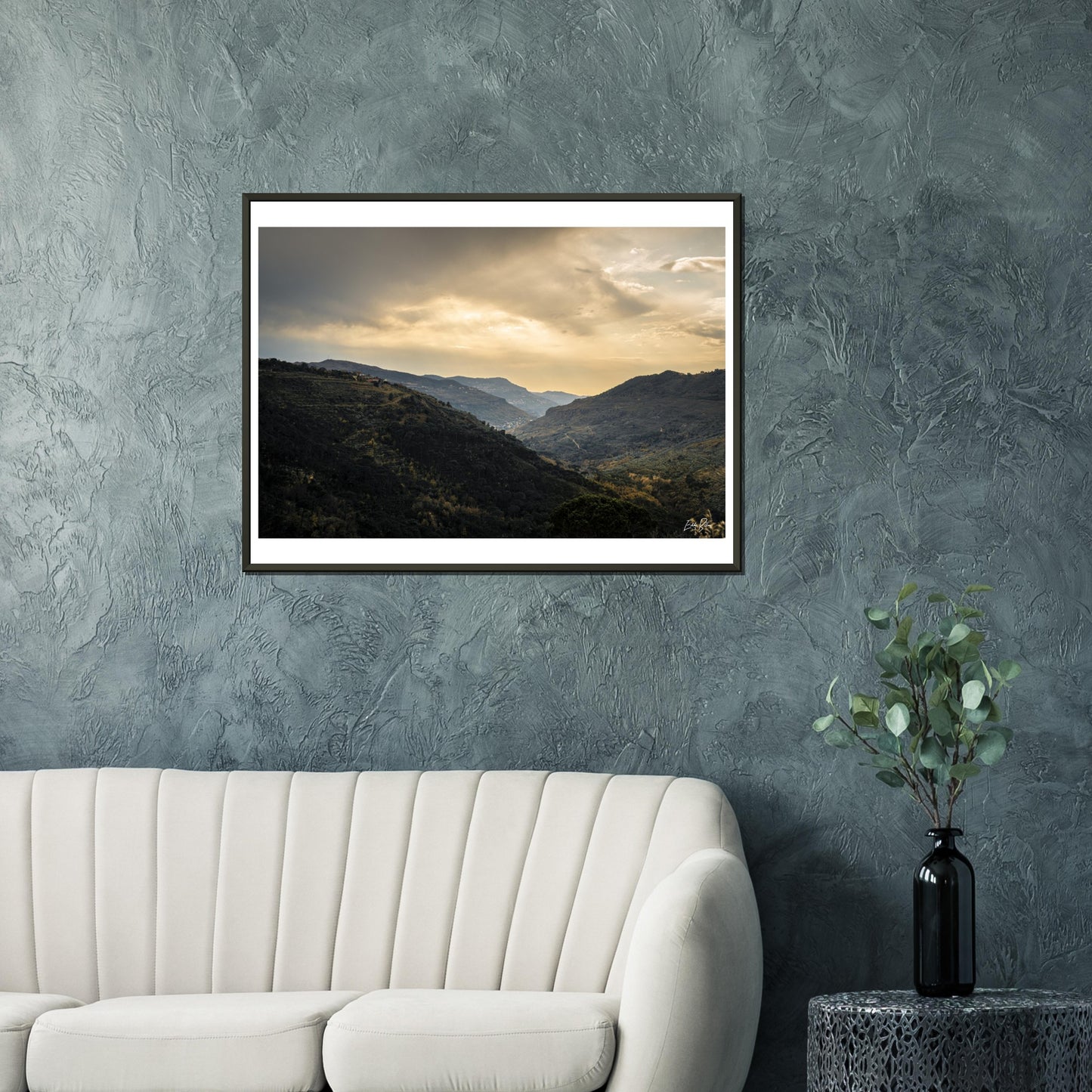 Chouf Mountains Sunset-Lebanon Classic Semi-Glossy Paper Metal Framed Poster